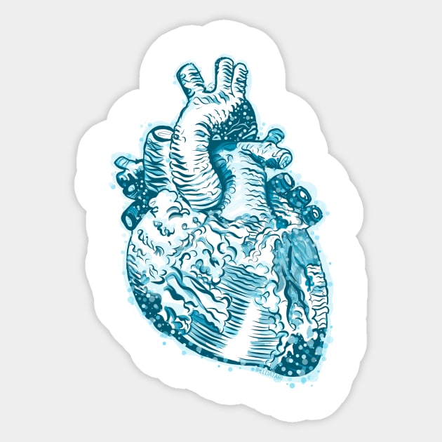 Mermaid Heart Sticker by eldatari